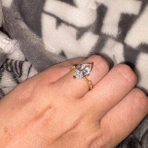 1pc Glamorous Cubic Zirconia Decor Ring For Women